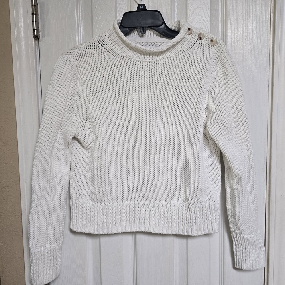 Lake L A‎ K E Jane Cotton Sweater in Ivory Size Small